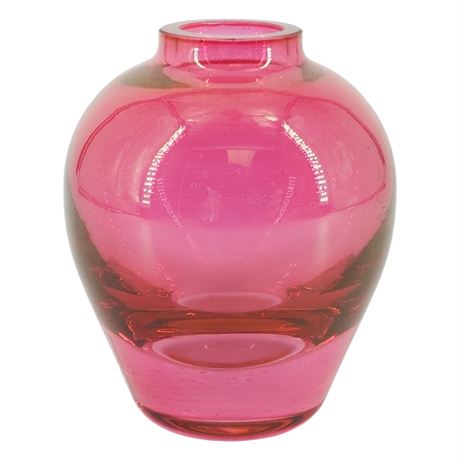 Vintage Flashed Cranberry Glass Mini Bud Vase
