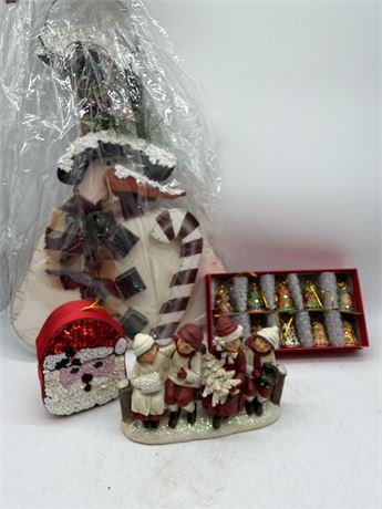 Snowman, Santa Trinket Box, Bells & Ornaments