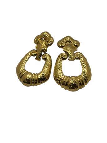 BURREA for Avon door knocker goldtone earrings