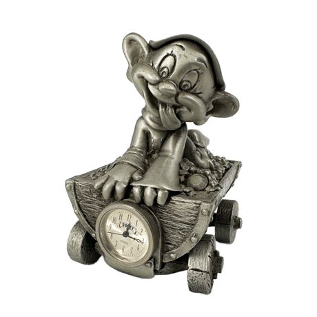Disney Snow White and the Seven Dwarfs "Dopey" Miniature Clock by Linden