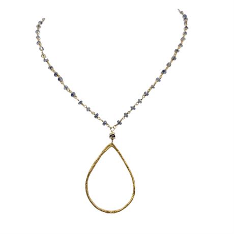 Anne Vaughan Gold Filled Iolite Bead Necklace
