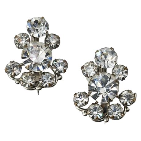 Vintage Prong Set Rhinestone Scatter Brooches