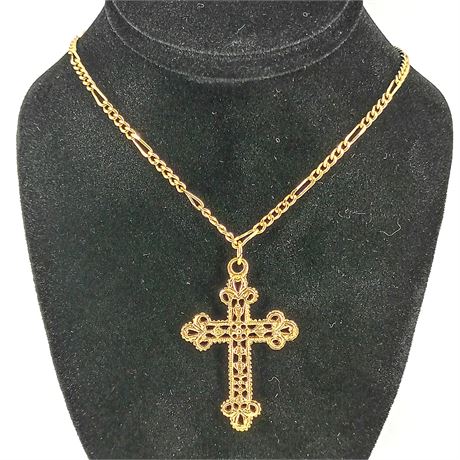 1928 Jewelry Co. Filigree Cross Pendant Necklace – Gold-Tone – Vintage Style
