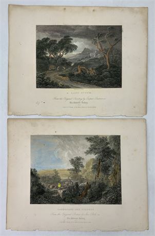 Pair of 19th Century Hand Colored English Engravings