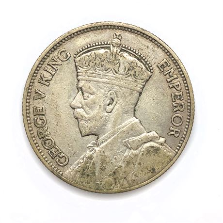 1933 New Zealand One Florin Silver Coin