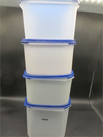 NEW VINTAGE TUPPERWARE 4 SQUARE CONTAINERS