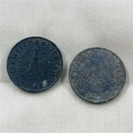 2 German Third Reich Coins