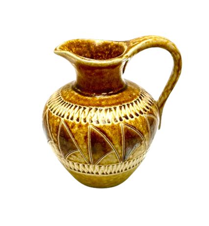 Vtg German Pottery Pitcher Vase, Numbered