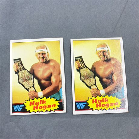 2x 1985 Topps Hulk Hogan #1 Rookie Cards