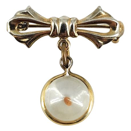 Vintage Mustard Seed Bow Brooch