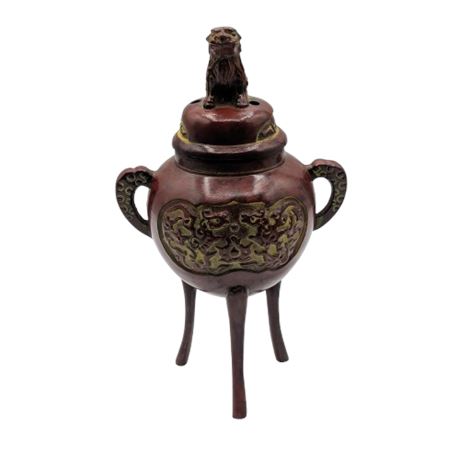 Vintage Chinese Cast Metal Tripod Censor