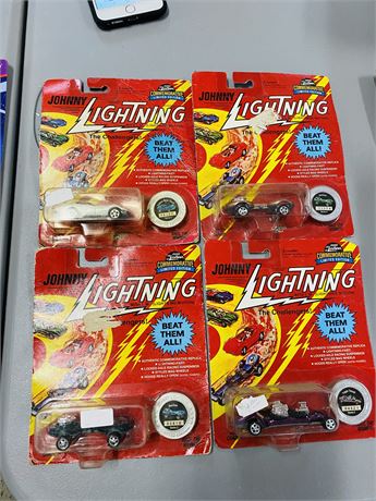 4 Vtg Johnny Lightning Die Cast Cars
