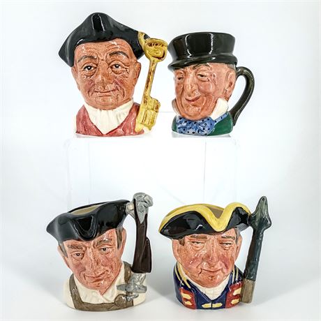 Set of 4 Royal Doulton Character Jugs  – Gaoler, Guardsman, Gunsmith, Lawyer