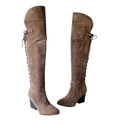 Circus by Sam Edelman "Tatum" Lace Back Suede Over The Knee Boot