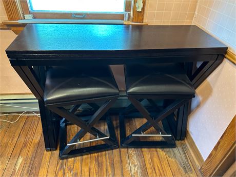 Z-Gallerie Fold Out Gate Leg Counter Height Dinette w Stools