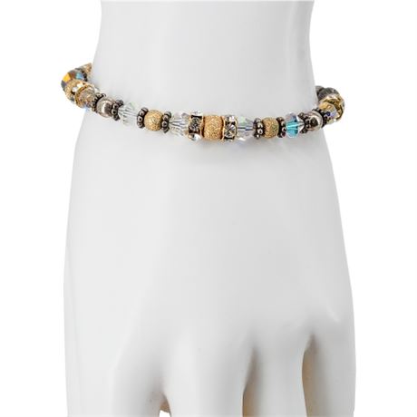 Artisan Made Beaded Bracelet w/ Sterling Clasp