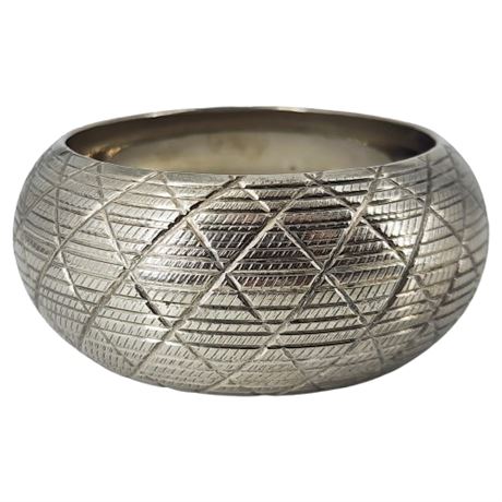 Vintage Chunky Silver Tone Bangle Bracelet