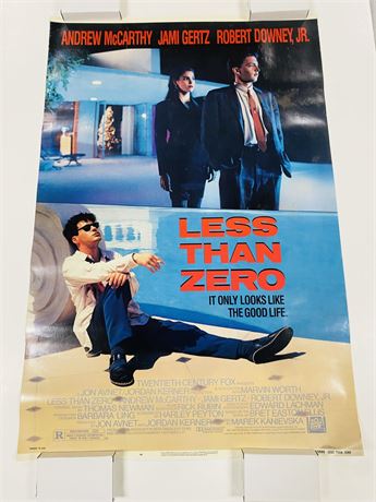 Less Than Zero Original 27x41 Movie Poster - Rolled