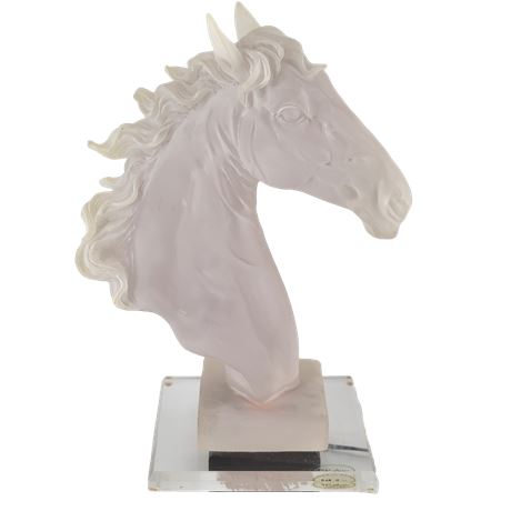 W Anina Crystalline Collection Lucite Acrylic Art Deco Horse Lamp Italy