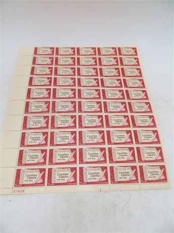 1963 Carolina Charter 5 Cent Stamps 300th Anniversary Carolina Charter of 1663