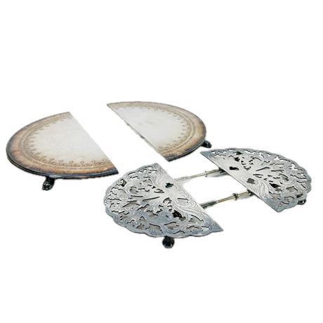 Pair of Silver Plated Expandable Trivets