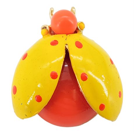 Vintage Colorful Enamel Jelly Belly Insect Brooch