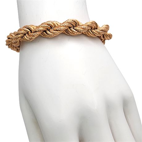 Milor Italy Bronze Chunky Rose Gold Rope Chain Bracelet