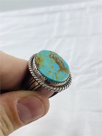 Incredible 13.8g Bennett Navajo Red Mesa Turquoise Sterling Ring Size