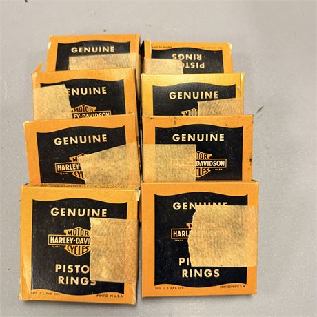 8 NOS WWII Army Surplus Harley Davidson Piston Rings