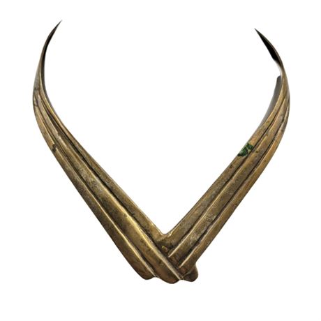 Vintage Gold Tone Metal Choker Necklace