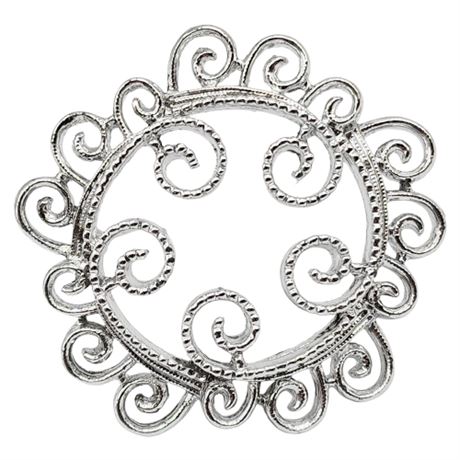 Vintage SARAH COVENTRY "Silvery Mist" Swirls Brooch