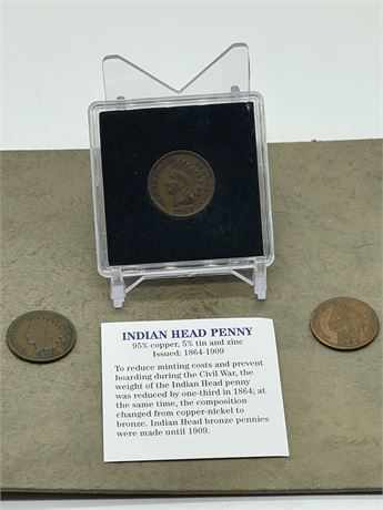 Three (3) Indian Head Pennies