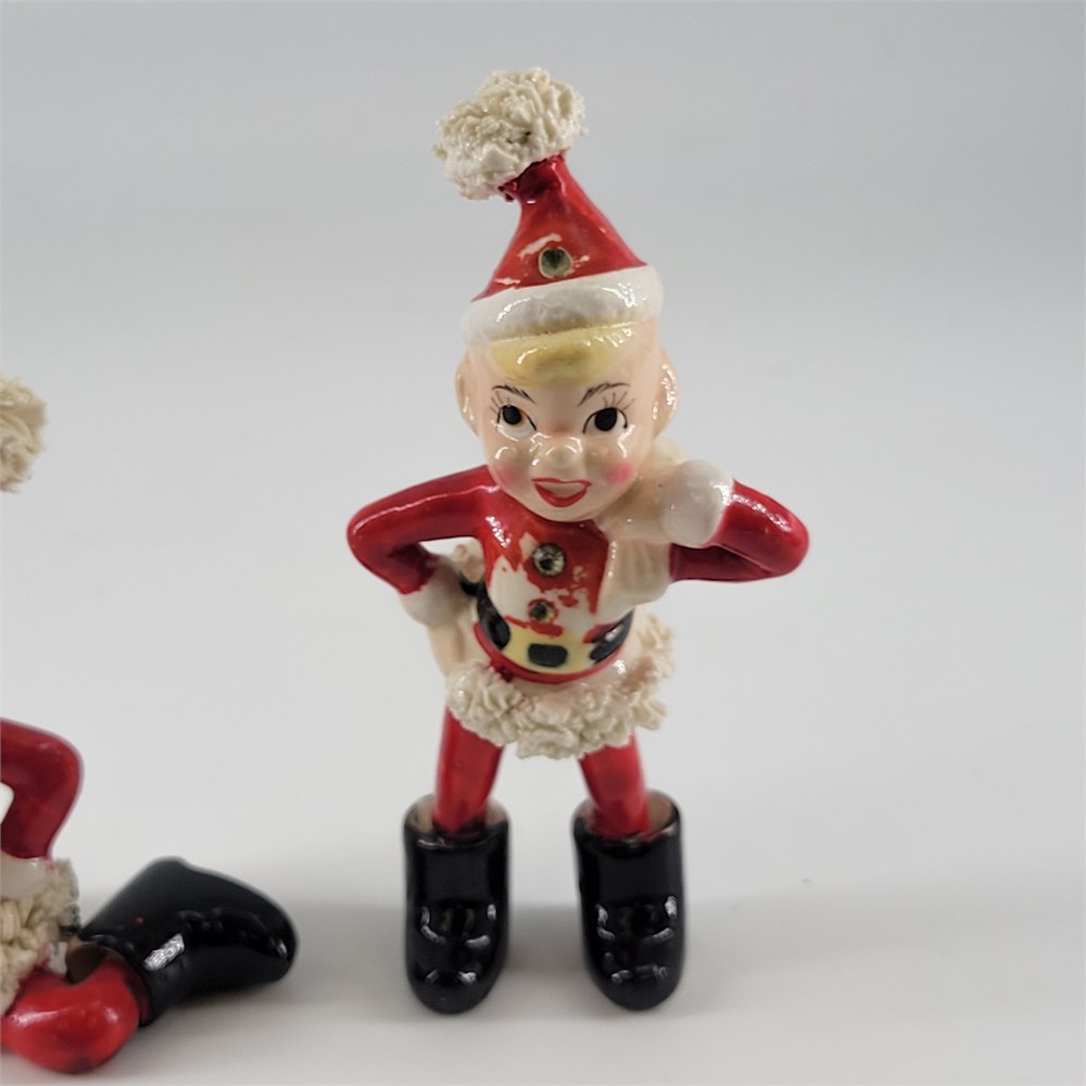 Great Lakes VNTG - VTG 1950s Kreiss Christmas Elf Pixie Rhinestones Figures