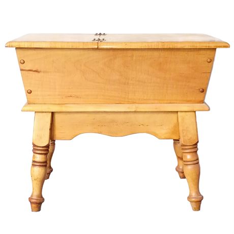 Vintage Side Table with Flip Top Full of Kids' Puzzles