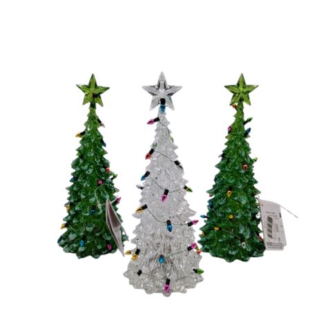 3 Light up Christmas Trees