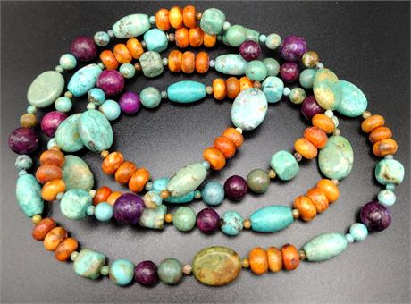 Multicolor bead necklace 41 in
