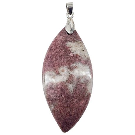 Large Rhodonite w/ Quartz Stone Pendant