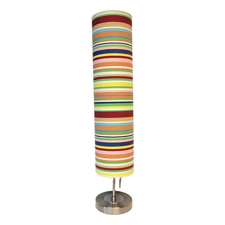 Colorful Striped Cylindrical Shade Table Lamp