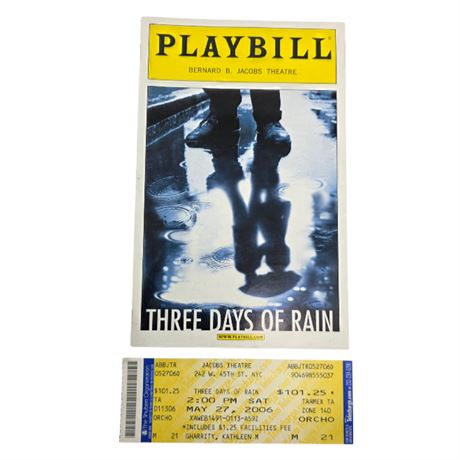 Julia Roberts, Paul Rudd, Bradley Cooper, "Three Days of Rain" Broadway Playbill
