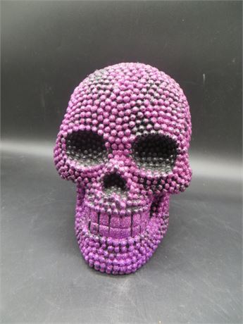 Purple Beaded Resin Skull