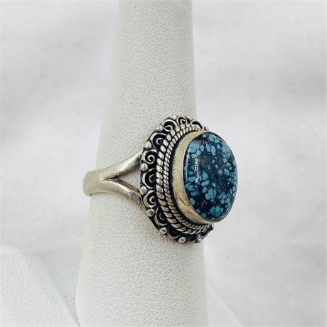 11g Sterling Turquoise Ring Size 8