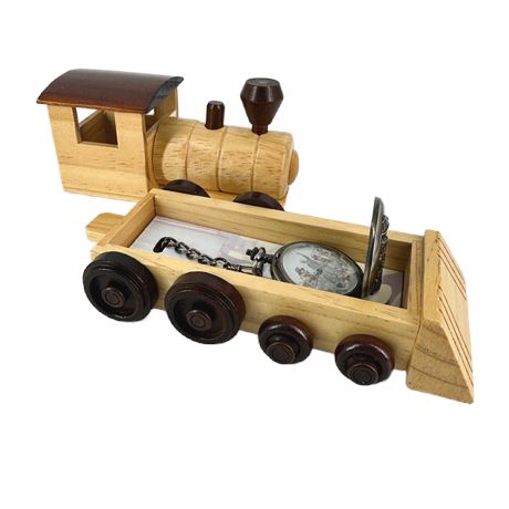 NIB Disney Watch Collectors Club Series Walts Train Pocket Fossil Watch