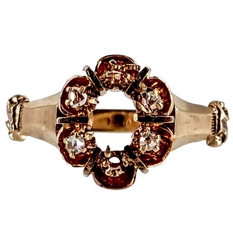 Vintage 18K Yellow Gold Cluster Ring