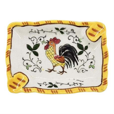 Vintage Ucagco "Early Provincial" Ceramic Rooster Ashtray