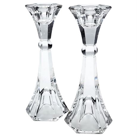 Waterford Marquis "Topaz" Single Light Crystal Candlesticks, Set of 2