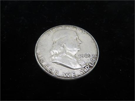 1961 Ben Franklin Half Silver Dollar