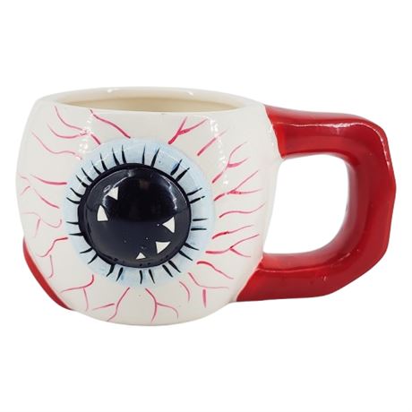 Hand Painted Ceramic Creepy Eyeball Novelty Mug