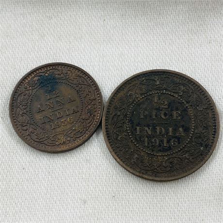 2 British India Coins