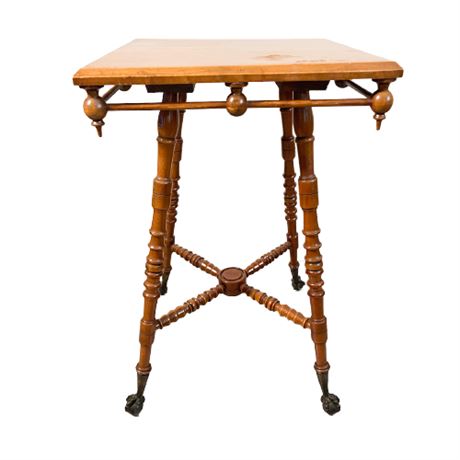 Antique Cherry Ball and Stick Table