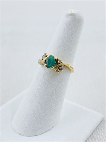 2.7g Vintage 14k Gold Ring Size 6  w/ Diamonds